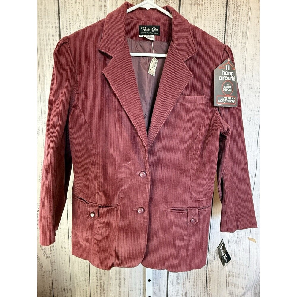 Vintage Hunters Glen Women’s Jacket Size 16 Corduroy Blazer Pink Mauve Blush NWT